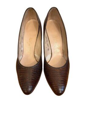 Naturalizer Authentic Alligator Skim Pumps Size 7 Vintage